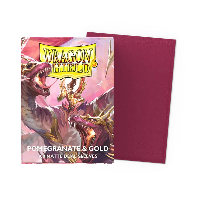 DRAGON SHIELD - Pomegranate & Gold Matte Dual Sleeves