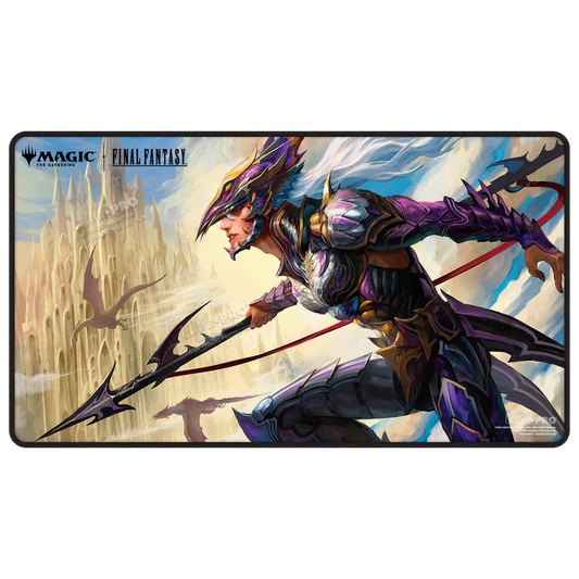 FINAL FANTASY -  Kain, Traitorous Dragoon Black Stitched Playmat